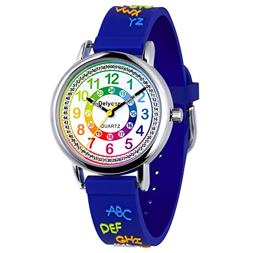 Delycazy Kinderuhr Mädchen Junge, Kinder Armbanduhr lernuhr Analoge kinderuhr Lern Armbanduhr mit Zeitlernübungen, Hochwertigem Quarzwerk Delycazy Kinderuhr Mädchen Junge, Kinder Armbanduhr lernuhr Analoge kinderuhr Lern Armbanduhr mit Zeitlernübungen, Hochwertigem Quarzwerk von Delycazy