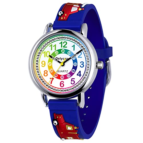 Delycazy Kinderuhr Mädchen Junge, Kinder Armbanduhr lernuhr Analoge kinderuhr Lern Armbanduhr mit Zeitlernübungen, Hochwertigem Quarzwerk Dunkelblau Delycazy Kinderuhr Mädchen Junge, Kinder Armbanduhr lernuhr Analoge kinderuhr Lern Armbanduhr mit Zeitlernübungen, Hochwertigem Quarzwerk Dunkelblau von Delycazy