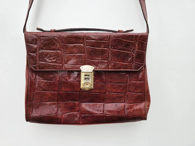 Echt Leder Damen Handtasche Schultertasche Cognac von DemDemShop