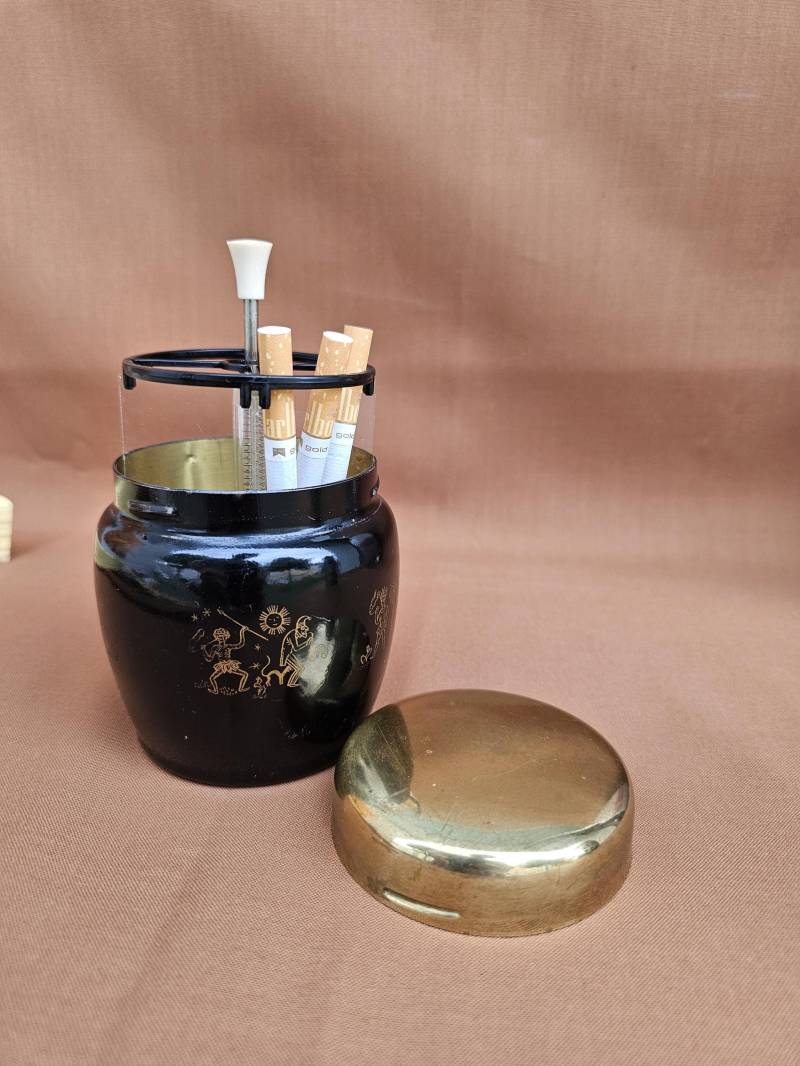 Zigarettenspender Aus Messing 60Er Jahre Erhard Design Germany von DemDemShop