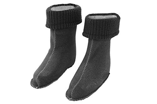 Stiefel Socken Innenschuhe Thermosocken für Regenstiefel DEMAR Kinder, Innenfutter für Gummistiefel, gefütter, stiefelsocken (34/35 EU, Grau) von Demar/3Kamido