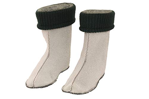 Stiefel Socken Innenschuhe Thermosocken für Regenstiefel DEMAR Kinder, Innenfutter für Gummistiefel, gefütter, stiefelsocken (34/35 EU, Grün) von Demar/3Kamido