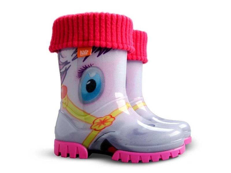 Demar Unisex Kinder Gummistiefel Regenstiefel gefüttert (Pony) Gummistiefel wasserdicht von Demar