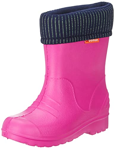 Ultraleichte Jungen Mädchen Kinder Warm Gefüttert Regenstiefel Gummistiefel Gummistiefel Dino, rose, 24 EU von Demar