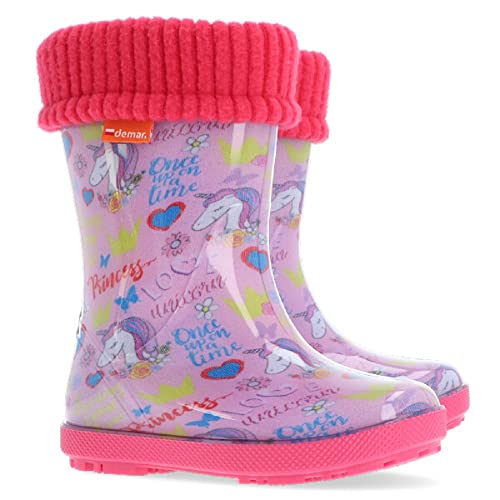 demar. Kinder Gummistiefel gefüttert Hawai LUX Unicorn pony (numeric_20) von Demar