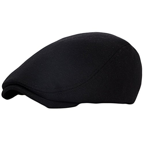 Demarkt Flat Cap Schiebermütze Schirmmütze Schildmmütze Golfermütze Kappe Flatcaps Herren (Schwarz) von Demarkt