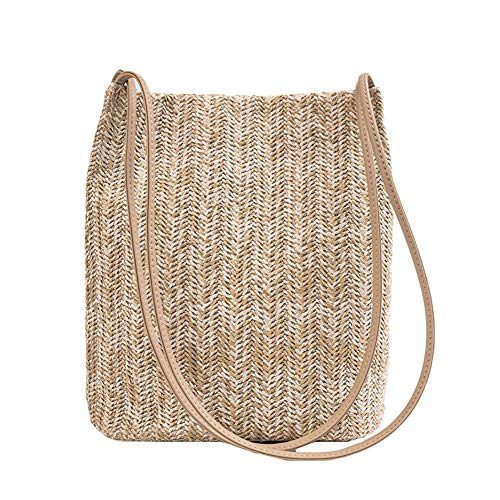 Demarkt Stroh Crossbody Tasche Sommer Strand Einfach Handarbeit Umhängetasche Handarbeit Woven Handtasche Stroh Gestrickt Messenger Tasche von Demarkt