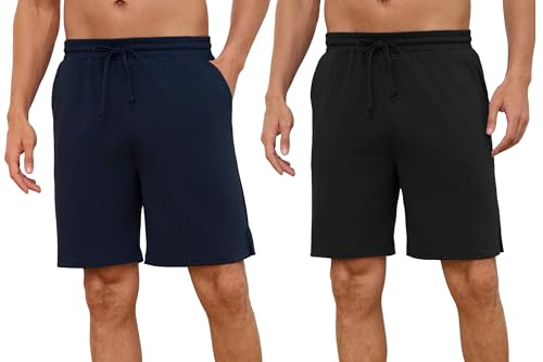 Demegimi 2er Pack Schlafhose Herren Kurze Schlafanzughose Baumwolle Pyjamahose Sommer Schlafshorts Bermuda Shorts Demegimi 2er Pack Schlafhose Herren Kurze Schlafanzughose Baumwolle Pyjamahose Sommer Schlafshorts Bermuda Shorts von Demegimi
