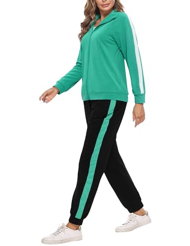 Demegimi Jogginganzug Damen Set mit Reißverschlussjacke und Jogginghose Loungewear für Fitness Freizeit Gym Running Yoga Sportbekleidung von Demegimi