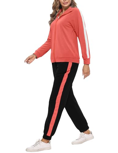 Demegimi Jogginganzug Damen Set mit Reißverschlussjacke und Jogginghose Loungewear für Fitness Freizeit Gym Running Yoga Sportbekleidung von Demegimi