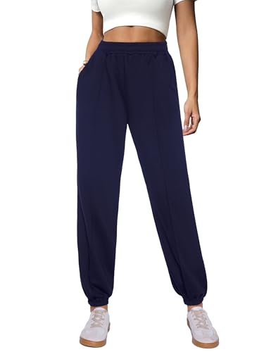 Demegimi Jogginghose Damen Trainingshose Lang Baumwolle Freizeithose Baggy Sporthose High Waist Sweathose Loungewear Lockere Sweatpants von Demegimi