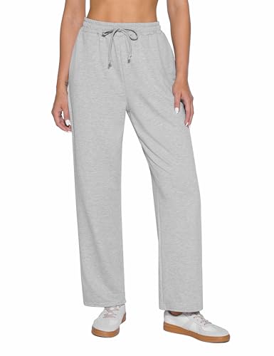 Demegimi Jogginghose Damen Sporthose Lang Baumwolle Weite Freizeithose Baggy Trainingshose High Waist Sweathose Gerades Bein Hosen von Demegimi