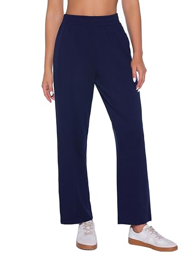 Demegimi Jogginghosen für Damen Lang Baumwolle Baggy Sporthose Weit Freizeithose Trainingshose High Waist Sweatpants Gerades Bein für Sport Yoga Fitness von Demegimi