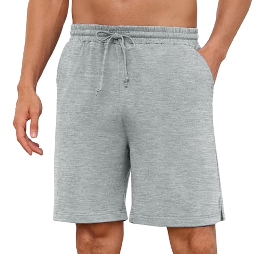 Demegimi Schlafanzughosen für Herren Verstellbare Taille Schlafanzughose Baumwolle Pyjamahose Sommer Schlafshorts Bermuda Shorts Sleephose Freizeithose für Männer von Demegimi