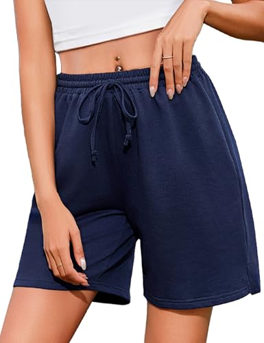 Demegimi Shorts Damen Sommer Sport Kurze Jogginghose High Waist Sweatshorts Running Gym Shorts Kurz Sport Hose von Demegimi