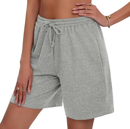 Demegimi Shorts Damen Sommer Sport Kurze Jogginghose High Waist Sweatshorts Running Gym Shorts Kurz Sport Hose von Demegimi