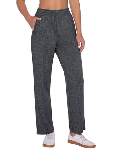 Demegimi Sporthose Damen Lang Jogginghose Baggy Baumwolle Freizeithose Weite Trainingshose High Waist Sweathose Weites Bein von Demegimi