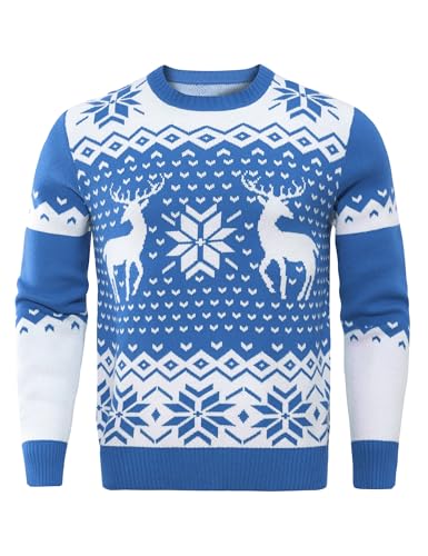 Demigimi Weihnachtspullover Herren Strickpullover Christmas Sweater Weihnachtspulli Weihnachten Pullover Hoodie Sweatshirt von Demegimi