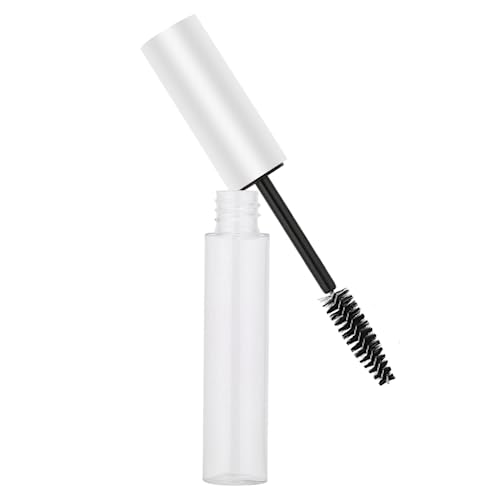 Demeras Nachfüllbarer Mascara-Behälter, Leere Mascara-Tube, sicher und ungiftig, Leere Mascara-Flasche, kleine und leichte Mascara-Tube für Reisen für Rizinusöl(10ml weiße Kappe) von Demeras