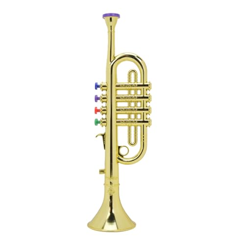 Golden beschichtete Trompete ABS Trompete Wind Musikinstrument f?¡ì1r Kinder Vorschule Musik Spielzeug , Nummer von Demeras