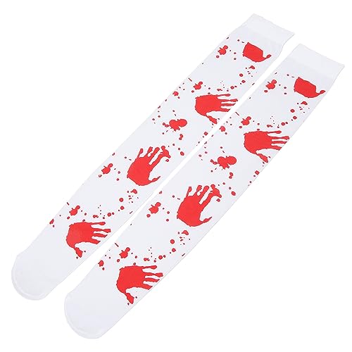 Halloween-Socken mit Blutflecken, Sehr Atmungsaktiv, Weich, Dekorativ, 1 Paar Halloween-Socken mit Blutflecken, Hautfreundlich für Partys von Demeras