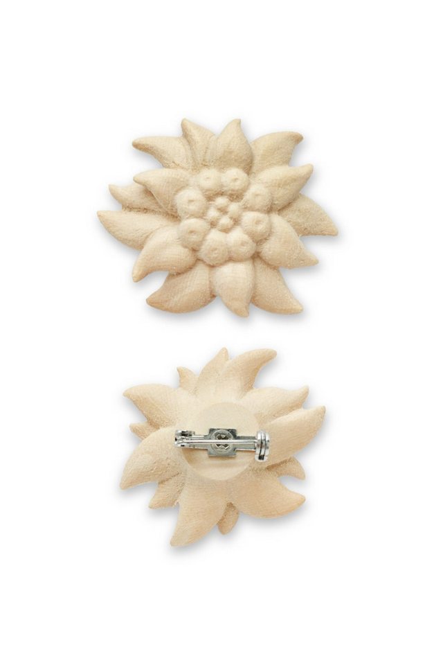 Demi Art Dirndlschürze Anstecker - EDELWEISSBLÜTE - zirbenholz von Demi Art