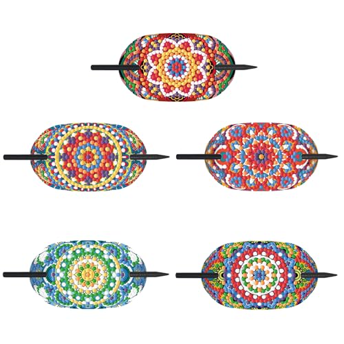 5Pcs DIY Diamond Painting Haarnadeln Haarspange, Diamant Painting Haarklammer Hair Pin für Damen Mädchen, DIY Haarschmuck Haarnadel Haar Deko Geschenk (C) von Demiawaking