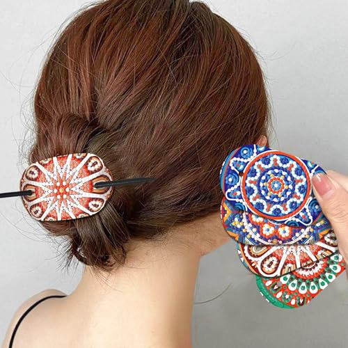5Pcs DIY Diamond Painting Haarnadeln Haarspange, Diamant Painting Haarklammer Hair Pin für Damen Mädchen, DIY Haarschmuck Haarnadel Haar Deko Geschenk (D) von Demiawaking