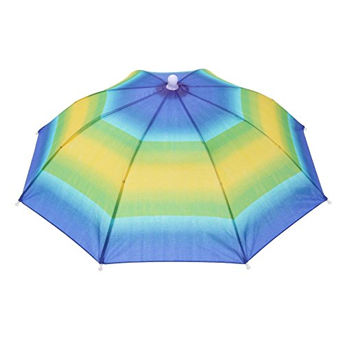 Demiawaking Regenschirm-Hut für Damen und Herren, verstellbar, faltbar, für Outdoor, Camping, Angeln (mehrfarbig) von Demiawaking