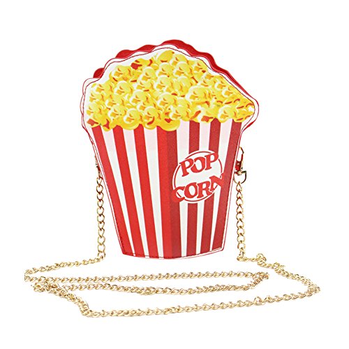 Demiawaking Süße Popcorn Kostüm Popcorn Tasche Umhängetasche für Damen Mädchen Schultertasche Messenger Bags Geldbörse Party Handtasche Handytasche (Popcorn) von Demiawaking