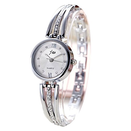 Demiawaking Top Luxus Strass Uhr Frauen Edelstahl Kleid Quarzuhr von Demiawaking