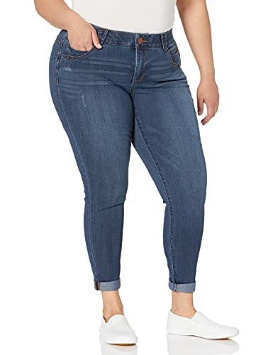 Democracy Damen Ab-Lösung Knöchel-Skimmer Übergröße Jeans, Indigo, 46 von Democracy