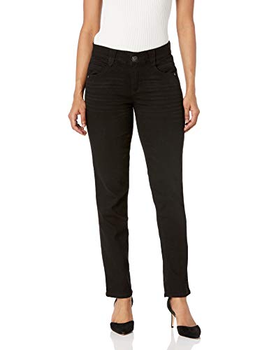 Democracy Damen Petite Ab Solution Straight Leg Jeans, Schwarz, 42 Zierlich von Democracy