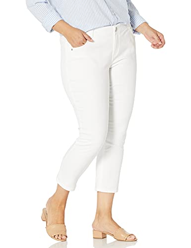 Democracy Damen Women's Plus Size Ab Solution Cuffed Crop Jeans, Optic White, 46 von Democracy