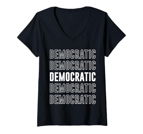 Damen Demokratisch T-Shirt mit V-Ausschnitt von Democratic Apparel