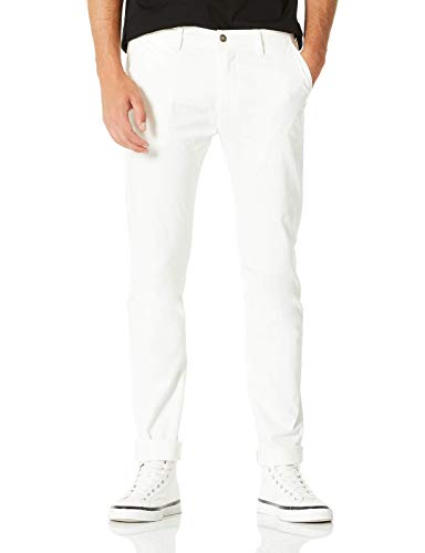 Demon&Hunter 910X Hose Herren Weiße Hose Herren Skinny Fit Chino Herren Chinohose Weiß DH9111(29) von Demon&Hunter