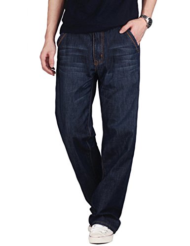 Demon&Hunter 809 Serie Loose Fit Jeans Herren Jeans Bootcut Straight Jeanshose DH8009-1(29) von Demon&Hunter