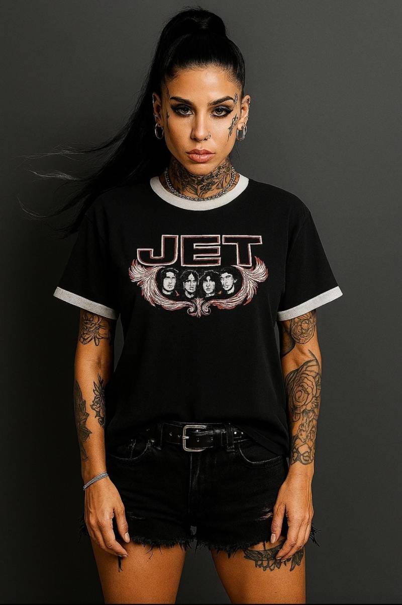 Jet Vintage Band T-Shirt Musik-T-Shirt Abgenutzt Zerrissene Distressed Faded Ringer Tshirt Merchandise 90Er Jahre Retro-Ikone Rocker Unisex Jet Vintage Band T-Shirt Musik-T-Shirt Abgenutzt Zerrissene Distressed Faded Ringer Tshirt Merchandise 90Er Jahre Retro-Ikone Rocker Unisex von DemonMachineVintage