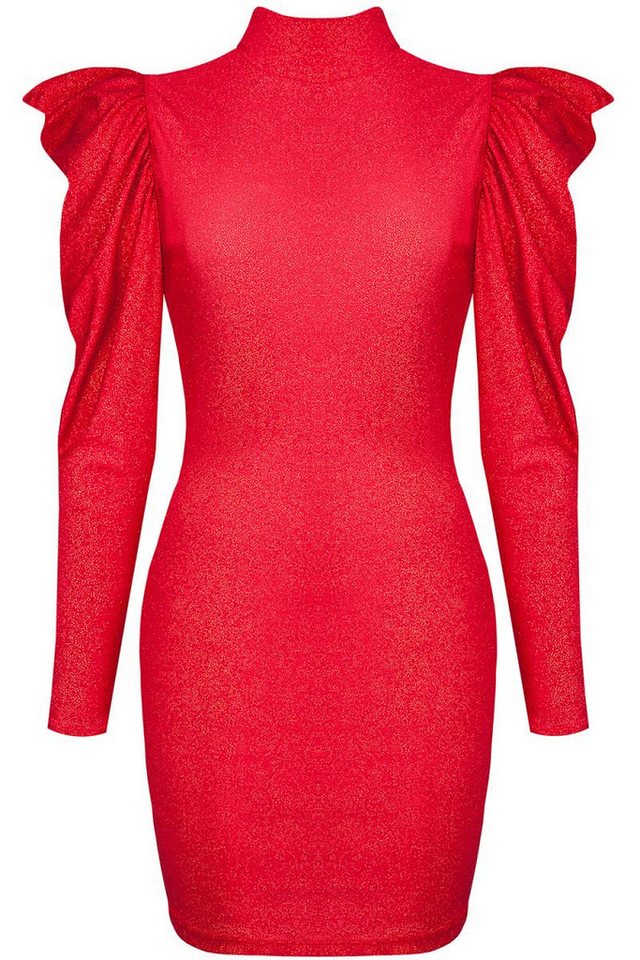 Demoniq Minikleid Rotes Minikleid mit langen Ärmeln, Kragen und Rückenausschnitt elegant Demoniq Minikleid Rotes Minikleid mit langen Ärmeln, Kragen und Rückenausschnitt elegant von Demoniq