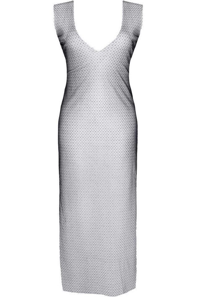 Demoniq Minikleid Schwarz/silbernes Netz Kleid mit Träger lang Maxikleid transparent Des Demoniq Minikleid Schwarz/silbernes Netz Kleid mit Träger lang Maxikleid transparent Des von Demoniq