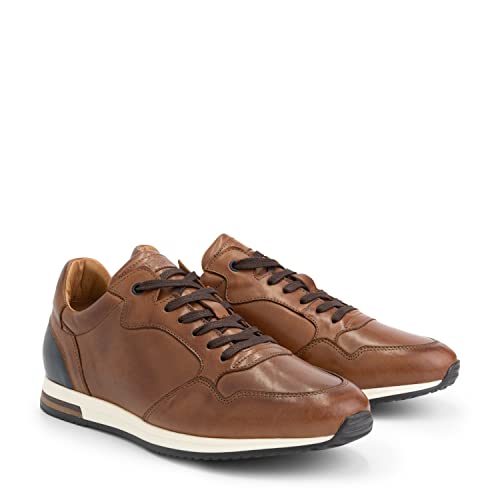 Den Broeck Männer Waydell St. Sneaker Casual Leder Sportschuhe - Cognac 43 von Den Broeck