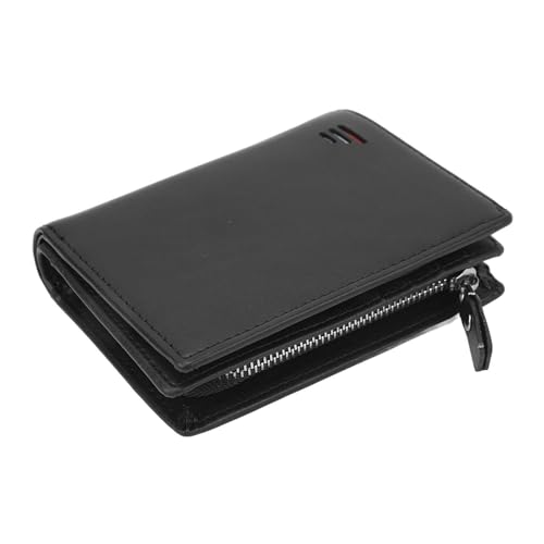 Denash Tragbare Stilvolle -Blockierungsbrieftasche für Frauen Männer Multi -Card Reißverschlussbaus Vertikale Öffnung (Black) von Denash