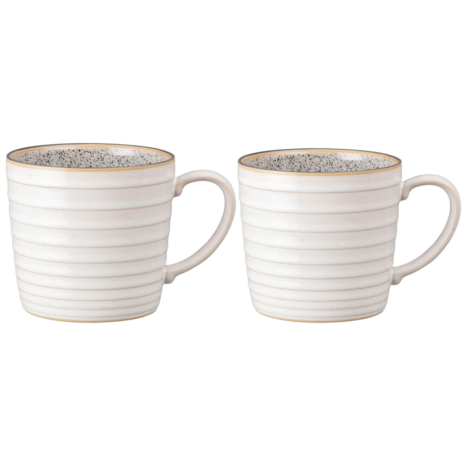 Denby Studio Grey White Ridged Mug - Set of 2 von Denby