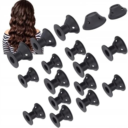20 Stück Silikon-Haftwickler, Haarlockenwickler zum Stylen der Haare, hitzefreie Lockenstäbe, für Frauen, Mädchen, lange, kurze Haare, Nachtschlaf Magic Haarspulen Haarpflege, Schwarz 20 Stück Silikon-Haftwickler, Haarlockenwickler zum Stylen der Haare, hitzefreie Lockenstäbe, für Frauen, Mädchen, lange, kurze Haare, Nachtschlaf Magic Haarspulen Haarpflege, Schwarz von Deni Carte