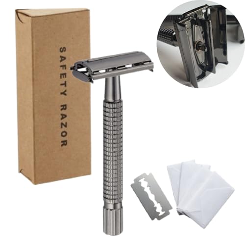 Deni Carte Rasierhobel aus Edelstahl Rasierer Rasiermaschine traditionell für Rasierklinge von Deni Carte