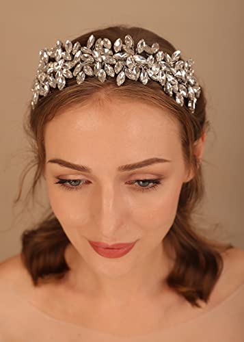 Deniferymakeup Barocke Strass-Kronen Hochzeit Tiara für Braut Königin Strass Haarschmuck für Frauen und Mädchen von Deniferymakeup