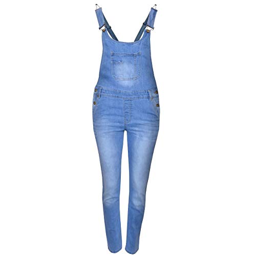 Denim Desire Mädchen Kinder Jeans-Latzhose, volle Länge, Gr. 7–13 Jahre Gr. 122/128, hellblau von Denim Desire