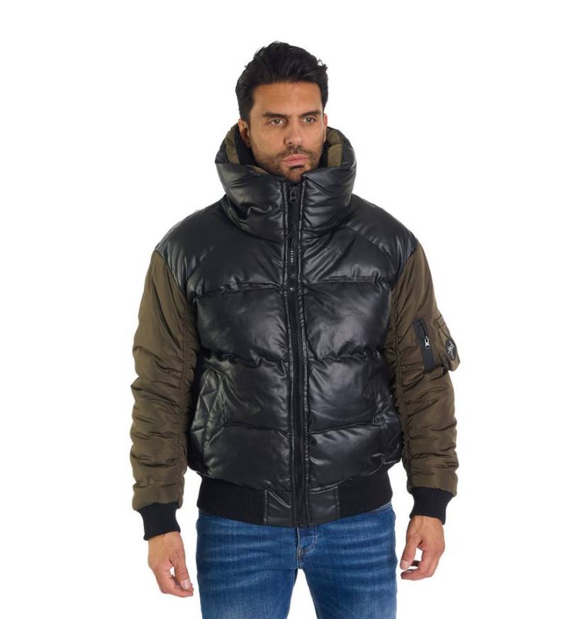 Denim Distriqt Bomberjacke Winter Herren Bomberjacke mit Fellkragen Grün L von Denim Distriqt