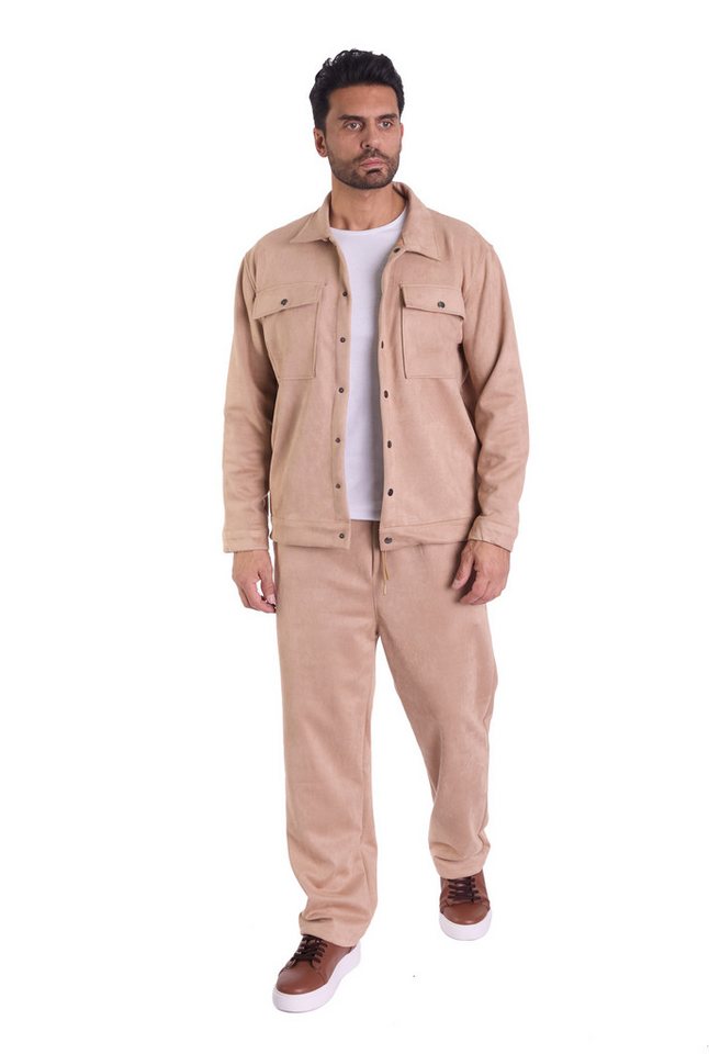 Denim Distriqt Freizeitanzug Feiner 2 Teiler Velour Freizeitanzug Safran S (2-tlg) von Denim Distriqt