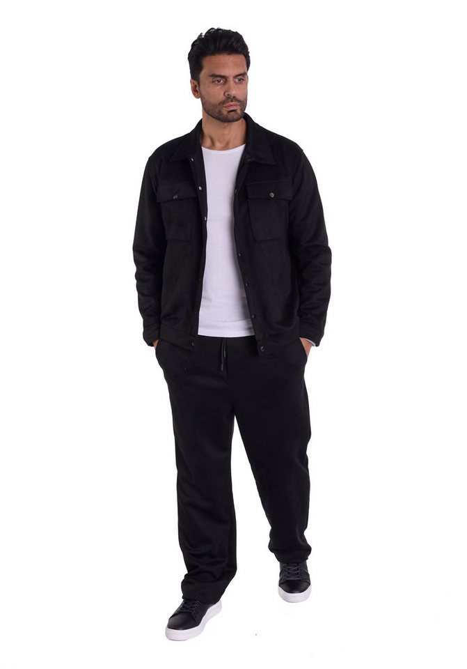 Denim Distriqt Freizeitanzug Feiner 2 Teiler Velour Freizeitanzug Schwarz S (2-tlg) von Denim Distriqt